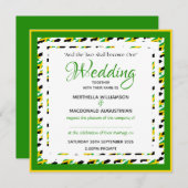 ジャマイカ国旗カスタム愛国結婚広場 招待状 (正面/裏面)