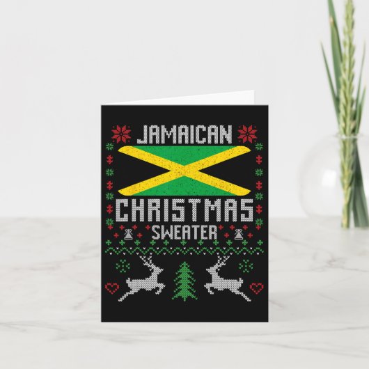 ジャマイカ国旗ジャマイカクリスマスセーター カード (正面)