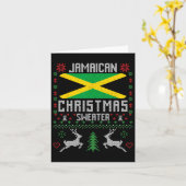 ジャマイカ国旗ジャマイカクリスマスセーター カード (黄色い花)