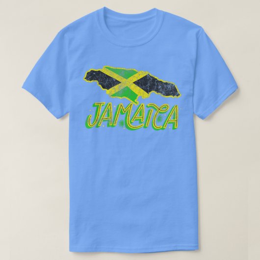 ジャマイカ国旗ジャマイカマップ Tシャツ (デザイン正面)