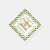 ジャマイカ国旗パターン オーダーメイドモノグラム スタンダードカクテルナプキン (角)