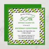 ジャマイカ国旗パーソナライズされた国50誕生日 招待状 (正面/裏面)