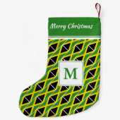 ジャマイカ国旗モノグラムカスタム文字 スモールクリスマスストッキング (裏面)