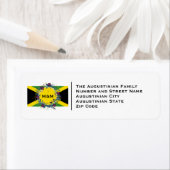 ジャマイカ国旗モノグラム結婚の差出人住所 ラベル (インサイチュ)