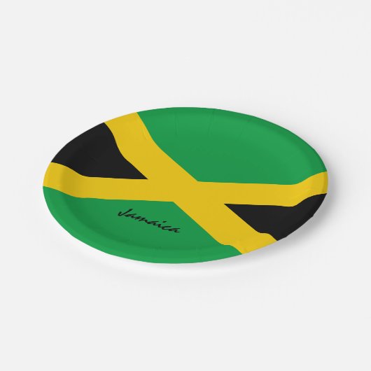 ジャマイカ国旗紙プレート&ジャマイカパーティー/スポーツ ペーパープレート (アングル)