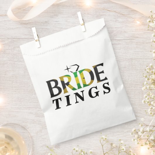 ジャマイカ国旗結婚花嫁バチェロレッテジャマイカ フェイバーバッグ (クリップ留めされた状態)