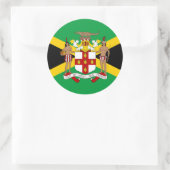 ジャマイカ国旗&コート・オブ・アームズ、ジャマイカ国旗 ラウンドシール (バッグ)