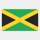 ジャマイカ国旗、ジャマイカ国旗 長方形シール (正面)