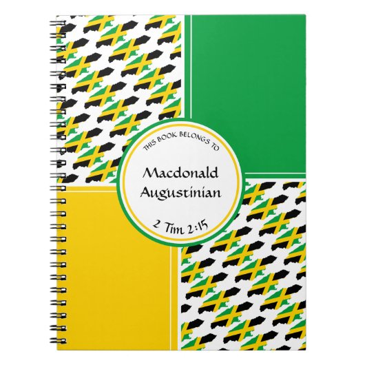 ジャマイカ国旗 |マップアウトライン |説教 ノートブック (正面)