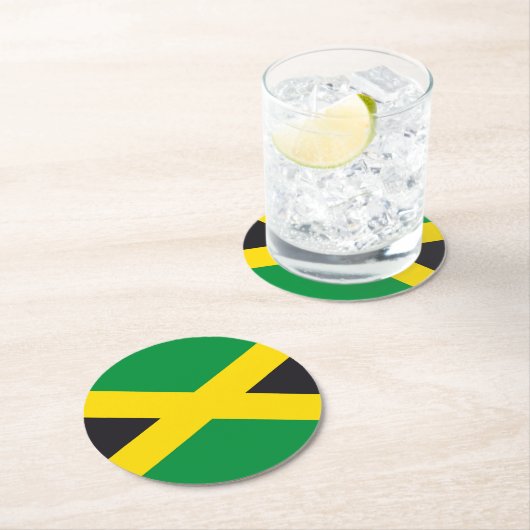 ジャマイカ国旗 ラウンドペーパーコースター (インサイチュ)