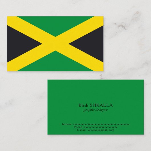 ジャマイカ国旗 名刺 (正面/裏面)