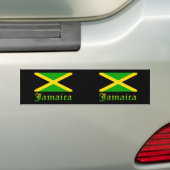 ジャマイカ国旗、黒、緑、黄 バンパーステッカー (車上)