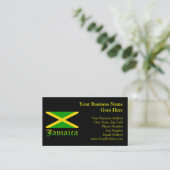 ジャマイカ国旗、黒、緑、黄 名刺 (スタンド正面)