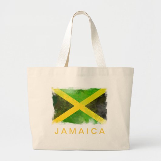 ジャマイカ国旗 – reggae roots ラージトートバッグ (正面)