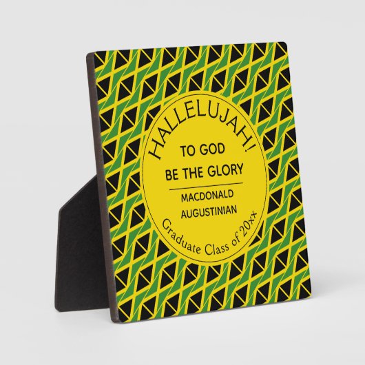 ジャマイカ国旗HALLELUJAH出パーソナライズされた身 フォトプラーク (正面)