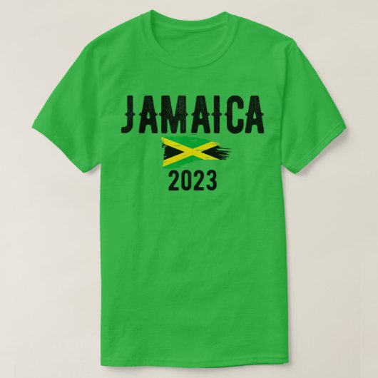 ジャマイカ土産2023バケーショントリップフラグデザイン Tシャツ (デザイン正面)