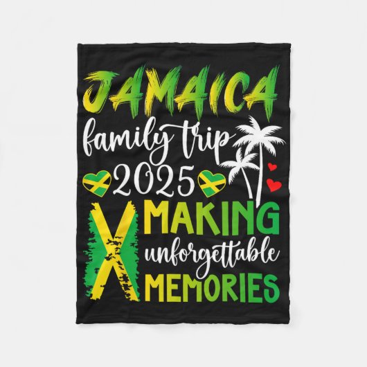 ジャマイカ家族旅行2025思い出の作成ジャマイカV フリースブランケット (正面)