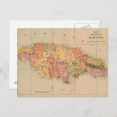 ジャマイカ島のヴィンテージ地図 ポストカード (正面/裏面)