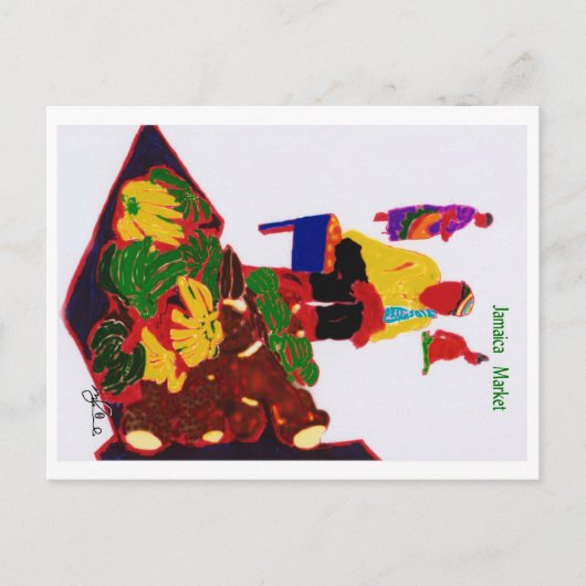 ジャマイカ市場 ポストカード (正面)