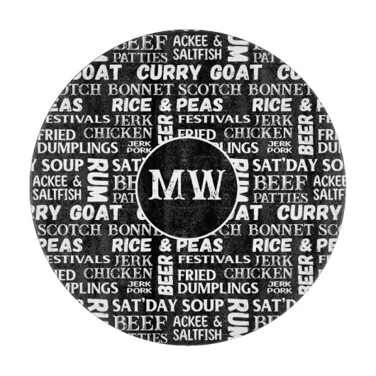 ジャマイカ料理キッチンモノグラム カッティングボード (正面)