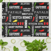 ジャマイカ料理ホットチリチリズパターン キッチンタオル (折り畳み)