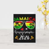 ジャマイカ新婚旅行2026 カップル サマー バケーション マッチ カード (黄色い花)