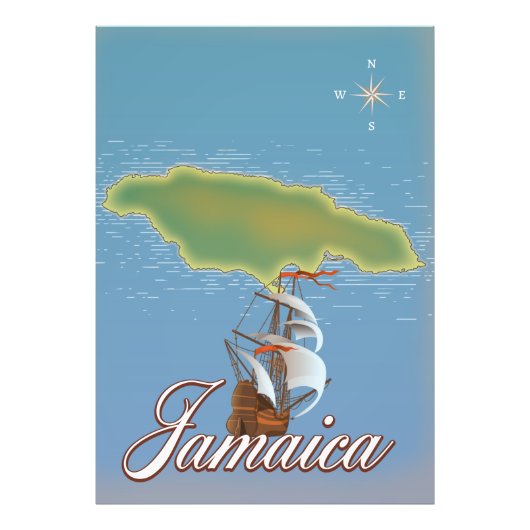 ジャマイカ旅行の島地図 フォトプリント            (正面)