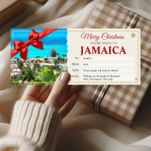 ジャマイカ旅行クリスマスサプライズ ギフトチケットカード 招待状