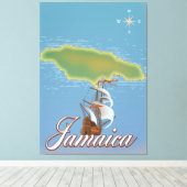 ジャマイカ旅行島地図 キャンバスプリント (インサイチュ (ウッドフロア))