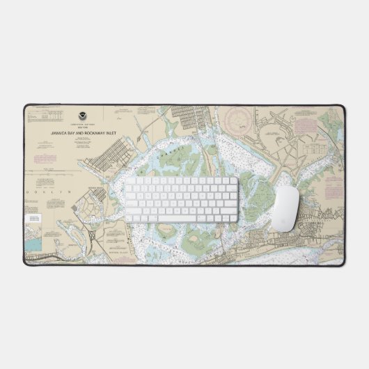 ジャマイカ湾とロッカウェイの入り口のチャ航海のート デスクマット (キーボード&マウス)