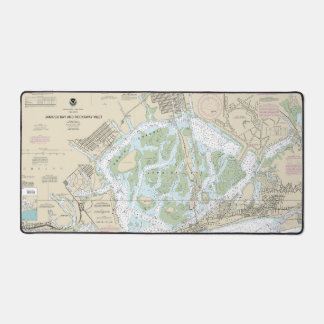 ジャマイカ湾とロッカウェイの入り口のチャ航海のート デスクマット