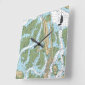 ジャマイカ湾ニューヨークのチャート スクエア壁時計 (傾斜)