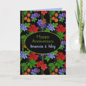 ジャマイカ熱帯ヤシと花の記念日 カード (正面)