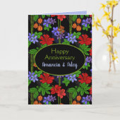 ジャマイカ熱帯ヤシと花の記念日 カード (黄色い花)