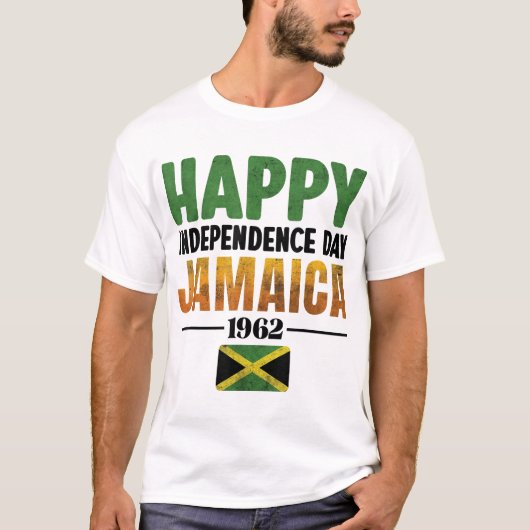 ジャマイカ独立記念日おめでとう 1962 誇り高きジャマイカ人 Tシャツ (正面)