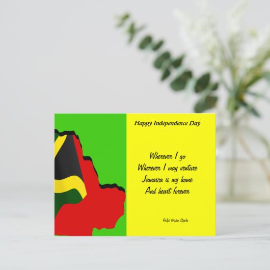 ジャマイカ独立記念日はがき – どこへ行っても ポストカード (スタンド正面)