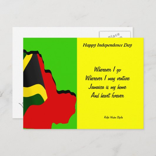 ジャマイカ独立記念日はがき – どこへ行っても ポストカード (正面/裏面)