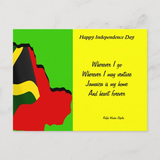 ジャマイカ独立記念日はがき – どこへ行っても ポストカード (正面)