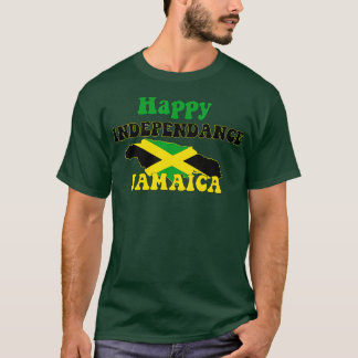 ジャマイカ独立記念日ジャマイカの地図と国旗 Tシャツ