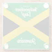 ジャマイカ独立記念日ジャマイカ国旗 ガラスコースター (裏面)