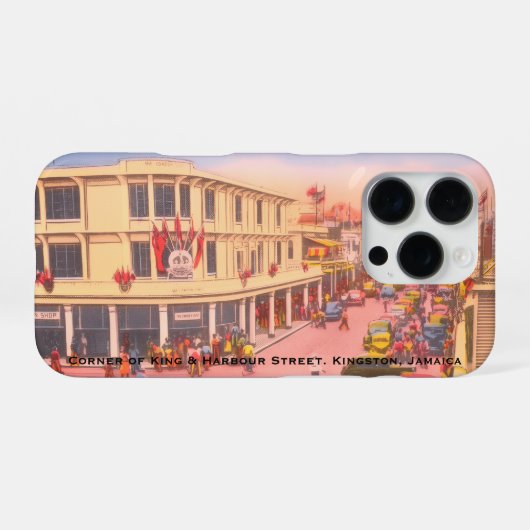 ジャマイカ王国ダウンタウン・キングストン (キング・ストリート) iPhoneケース (裏面横)