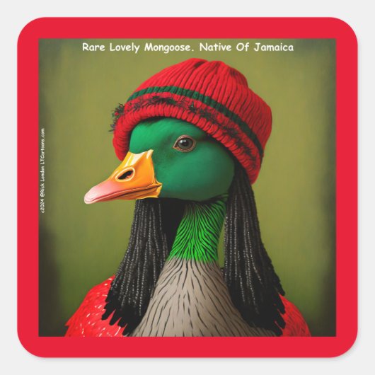 ジャマイカ笑わされるモンガースカナディアンレゲエグガース スクエアシール (正面)