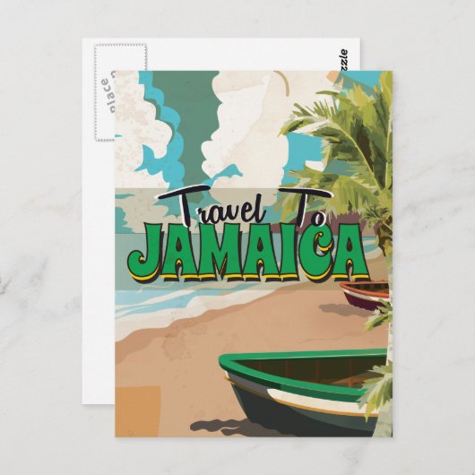 ジャマイカ結婚のヴィンテージ旅行ポスター ポストカード (正面/裏面)