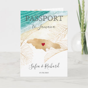 ジャマイカ結婚の旅行先パスポート世界地図 招待状