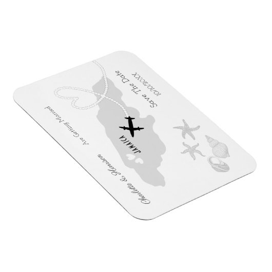 ジャマイカ結婚の目的地の日付の保存 マグネット (右側)