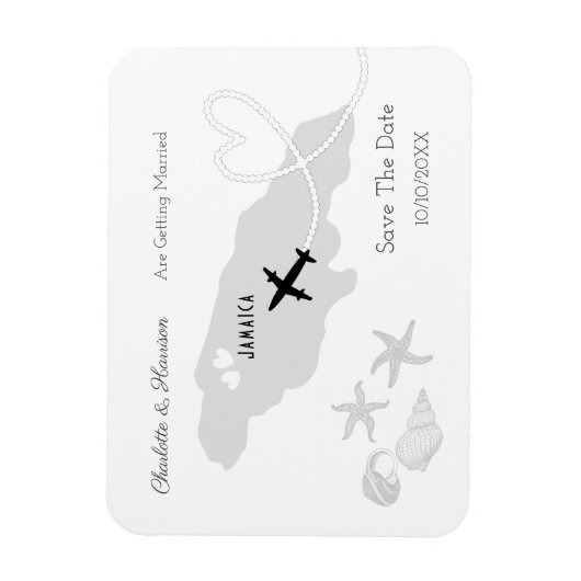 ジャマイカ結婚の目的地の日付の保存 マグネット (縦)