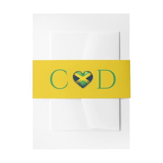 ジャマイカ結婚カップル 招待状ベリーバンド (正面例)