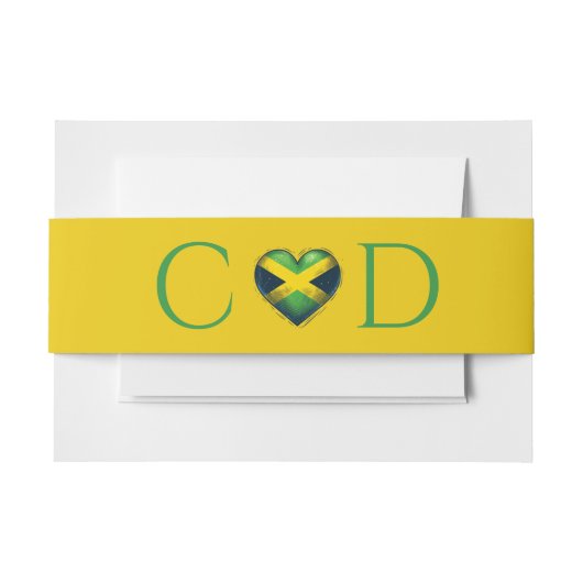 ジャマイカ結婚カップル 招待状ベリーバンド (正面例)