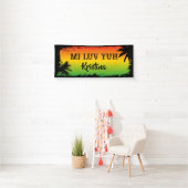 ジャマイカ結婚ラブユーの記念日パーティー 横断幕 (インサイチュ)