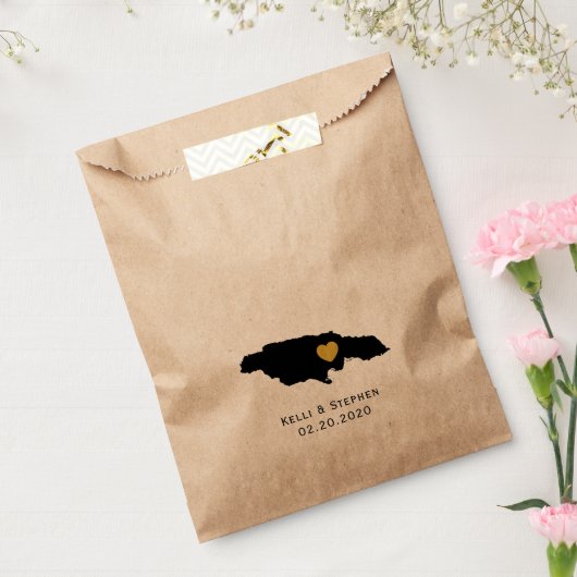 ジャマイカ結婚式の引き出物トリートサックス、マップ抱き枕 フェイバーバッグ (封をした状態)